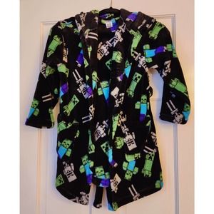 Kids Minecraft Robe with Hood and Belt Sz 8 Fleece WARM!